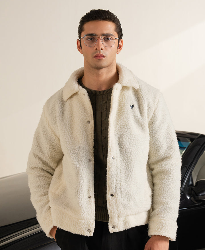 OFF White Retro Sherpa Jacket