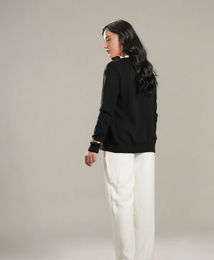 Black Knitted Cardigan (Women)