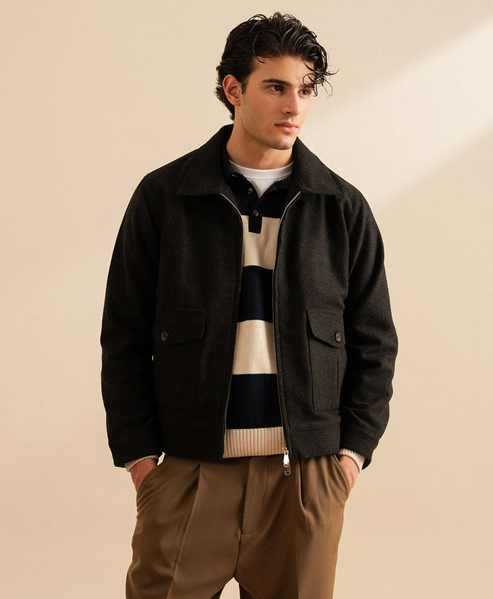 Modern Minimal Jacket Charcoal