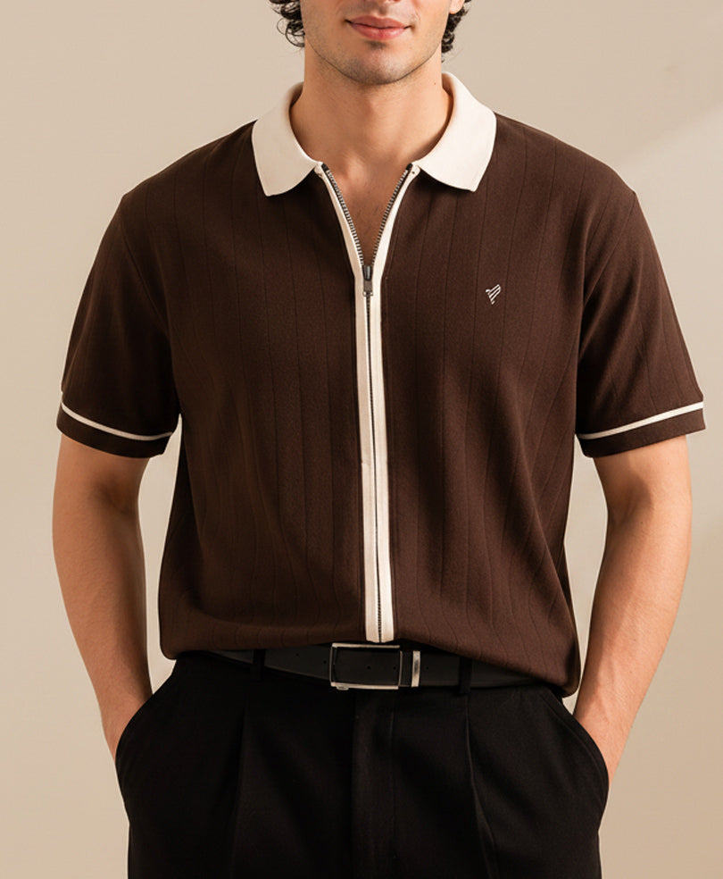 Chocolate Full Zip Cardigan