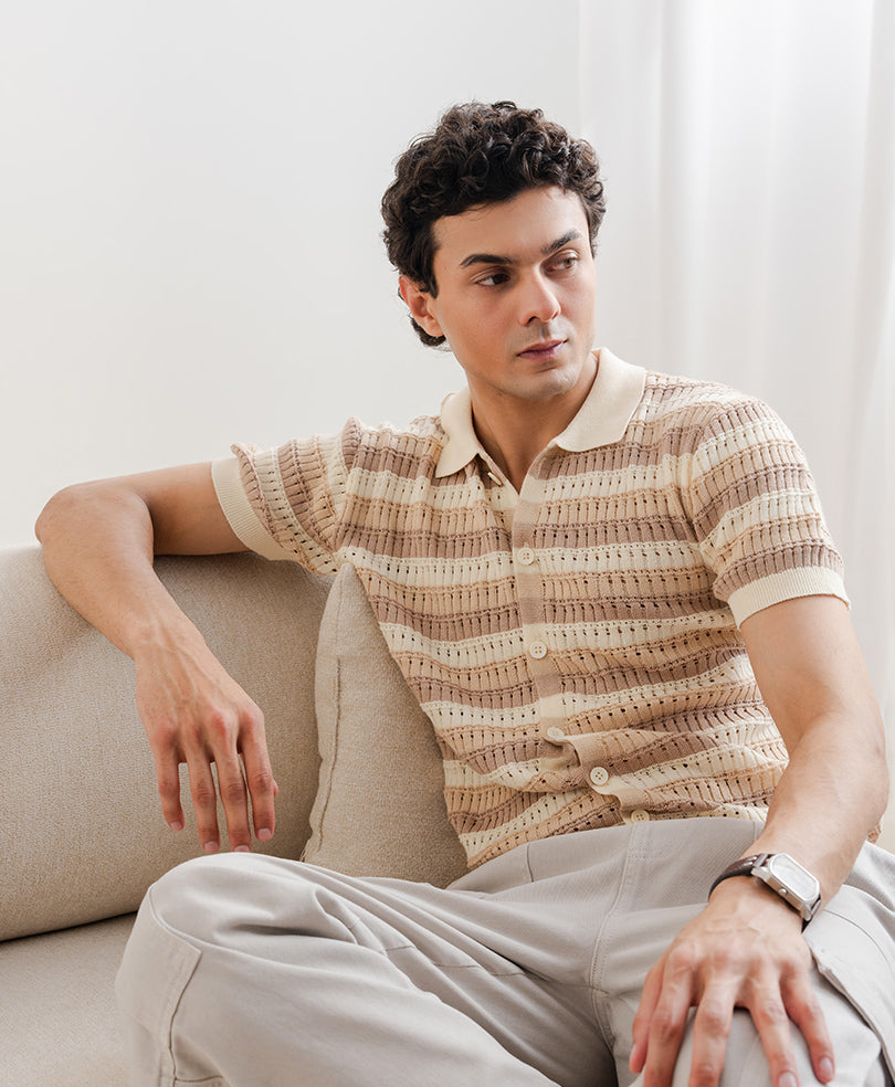 Tan Artisan POLO Cardigan