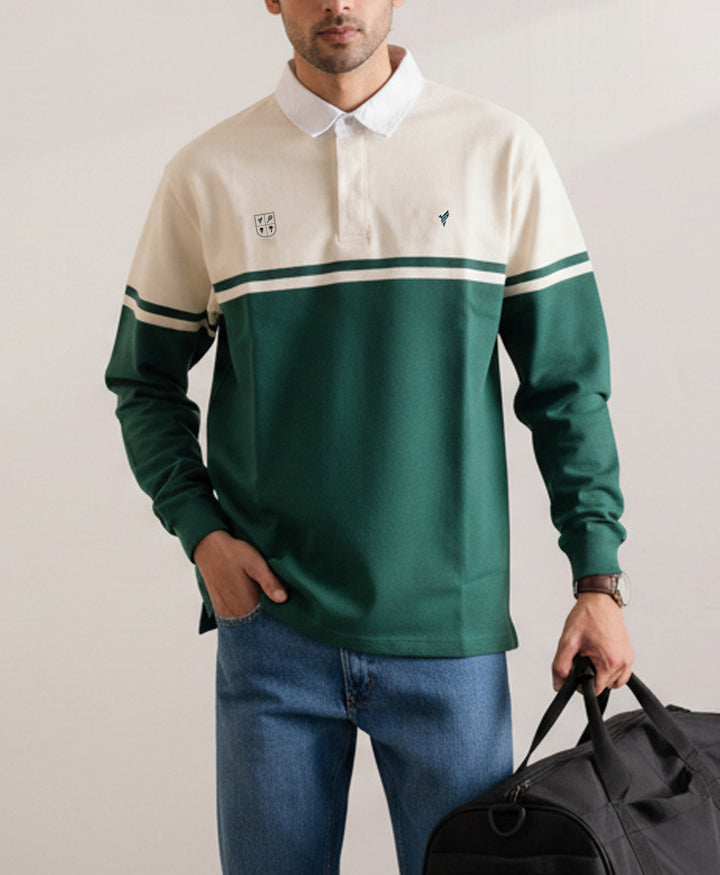 Green Full Sleeve Rugby Shirt