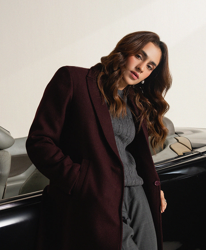 Maroon Long Coat (Women)