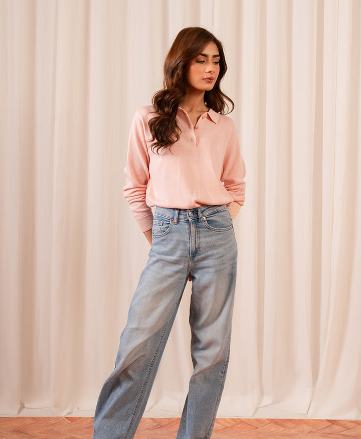 Pink Knitted POLO (Women)