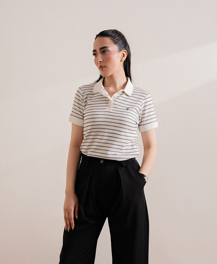 Black Wide Leg Pleated Pants (Women)