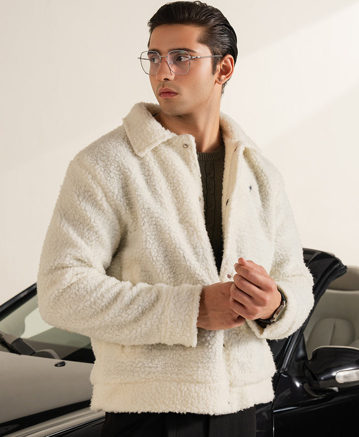 OFF White Retro Sherpa Jacket