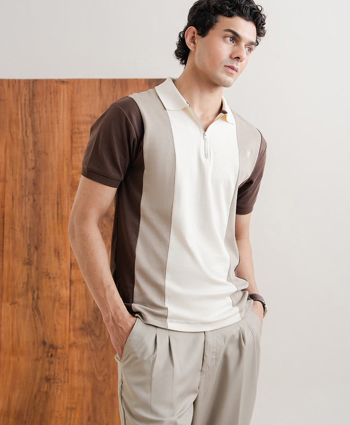 Beige Pleated Dress Pants