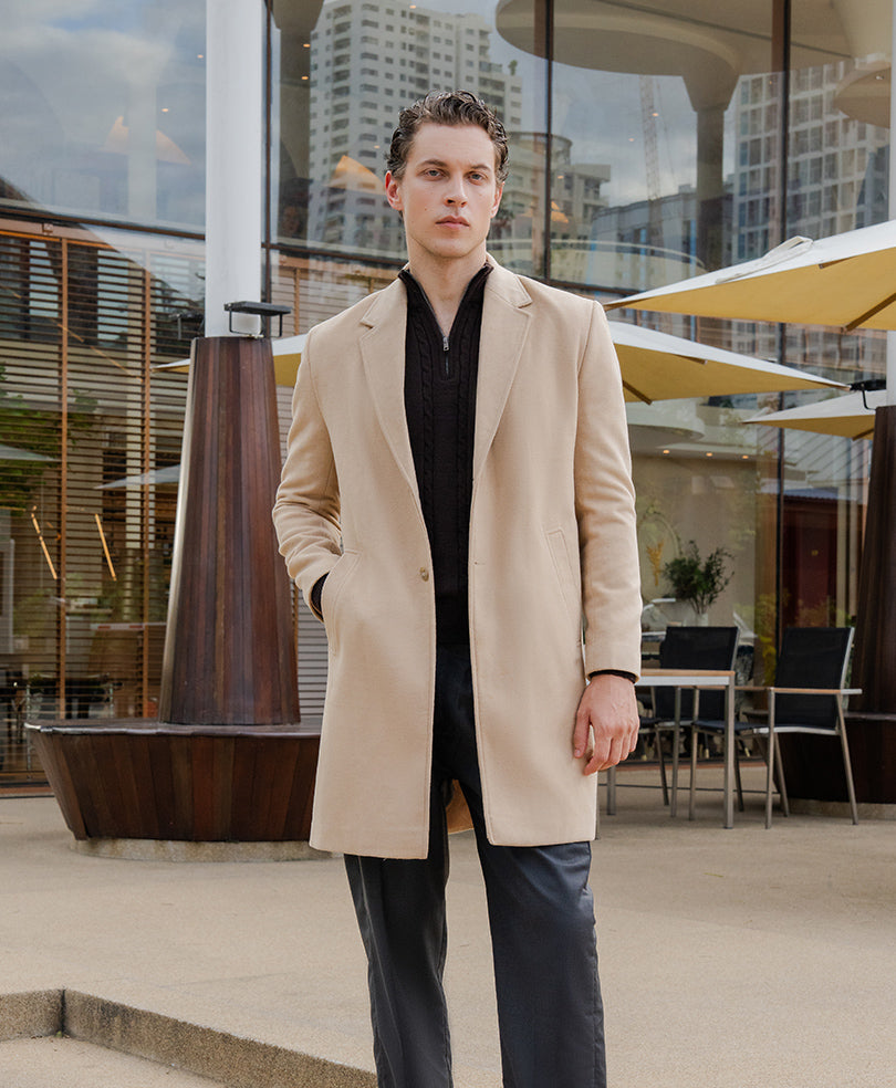 Beige Wool Over Coat