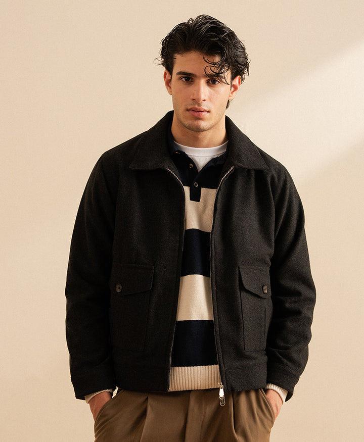 Modern Minimal Jacket Charcoal