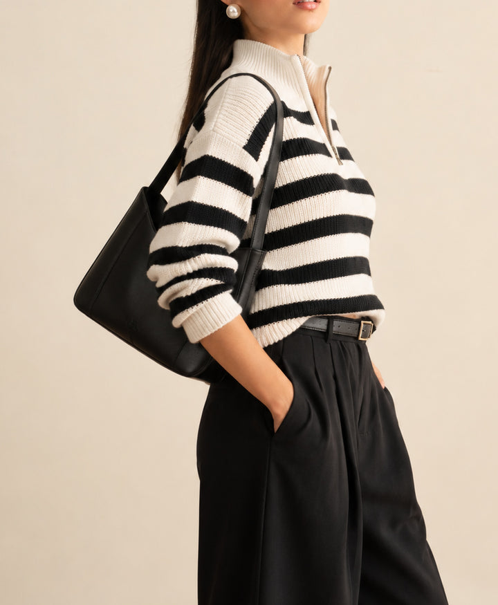 Tofu & Black Striped Sweater (Women)