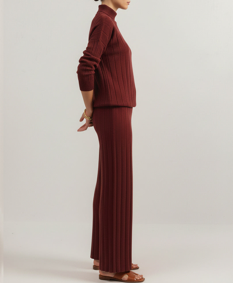 Maroon Drop Needle Trouser (Women)