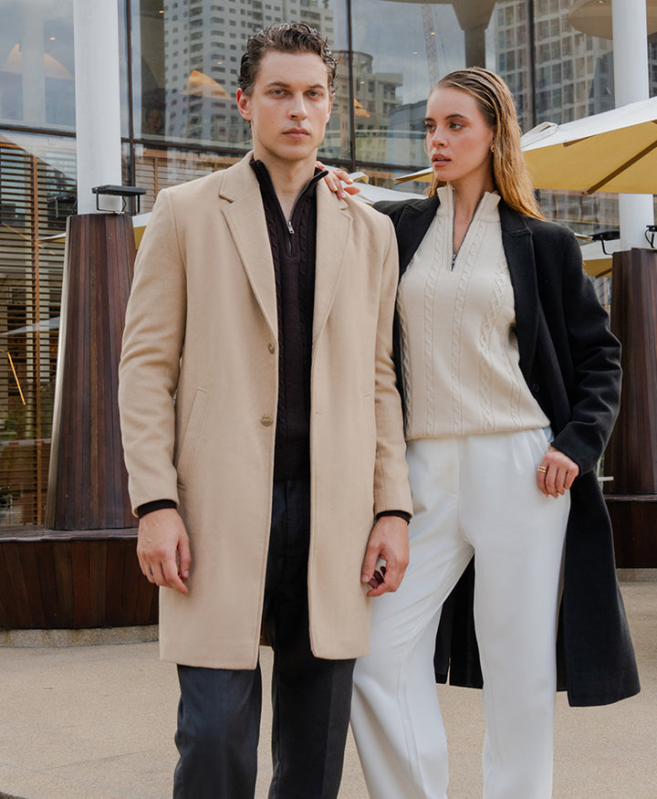 Beige Wool Over Coat
