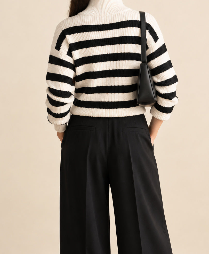 Tofu & Black Striped Sweater (Women)