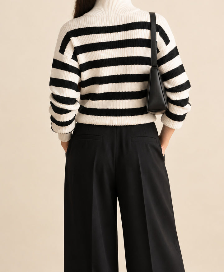 Tofu & Black Striped Sweater (Women)