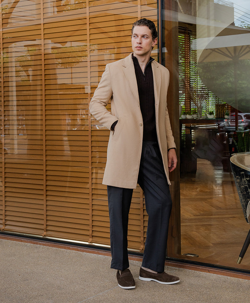 Beige Wool Over Coat