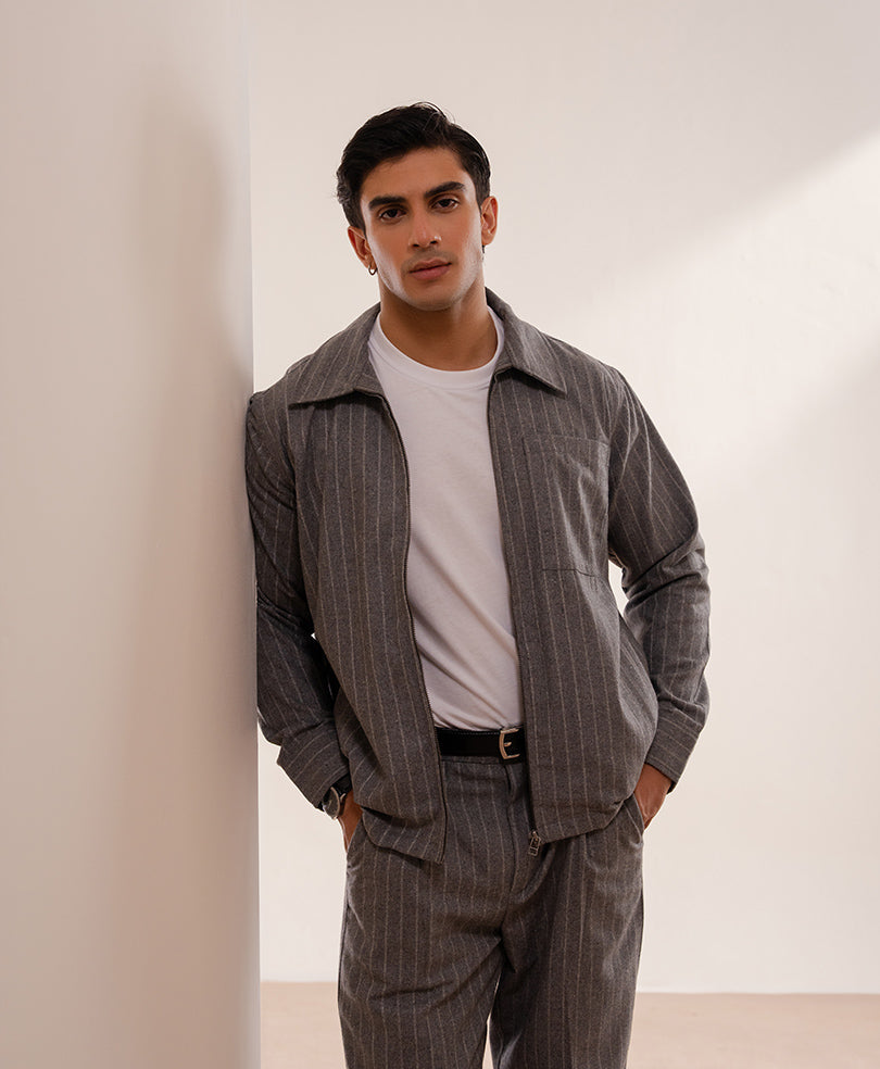 Grey Pinstripe Jacket