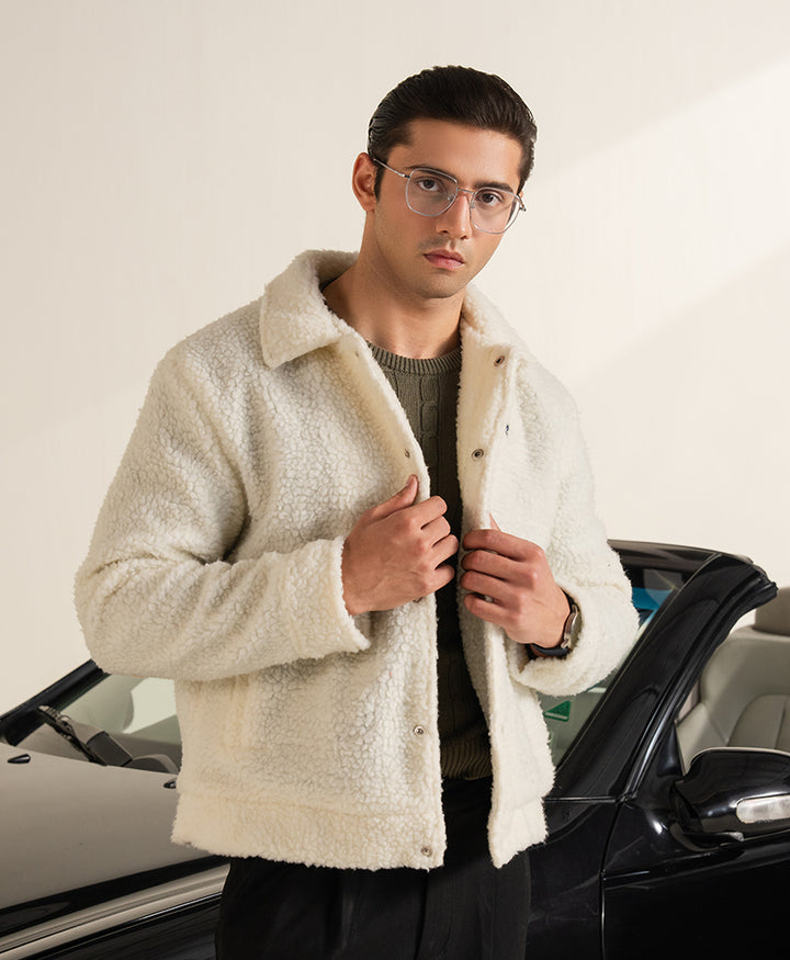 OFF White Retro Sherpa Jacket