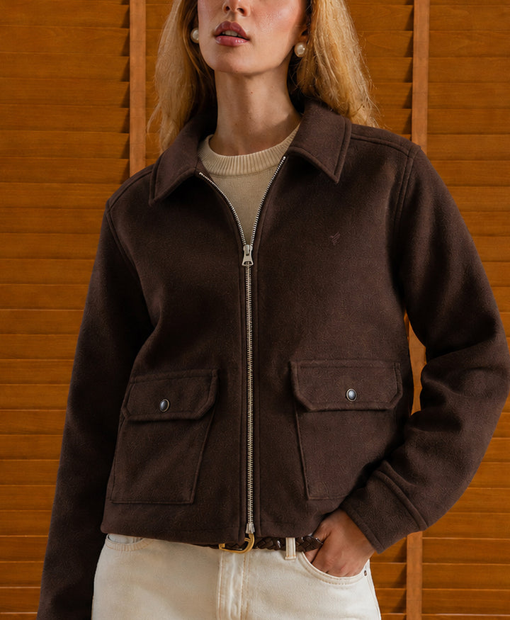 Chocolate Soft Zip Up Jacket (Women)