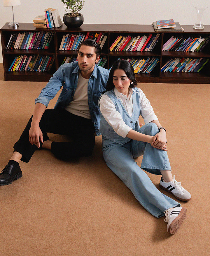 Mid Blue Iconic Denim Shirt (Regular Fit)