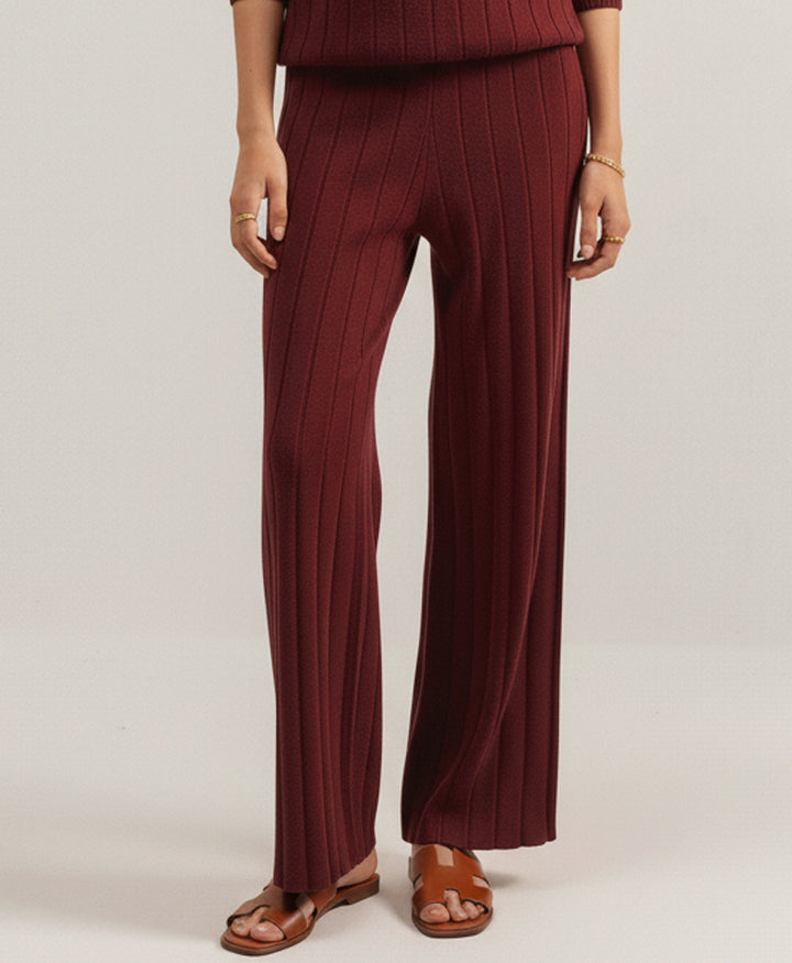 Maroon Drop Needle Trouser (Women)