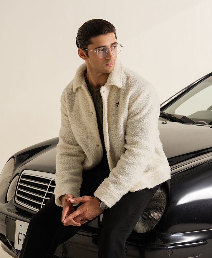 OFF White Retro Sherpa Jacket