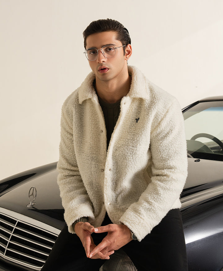 OFF White Retro Sherpa Jacket