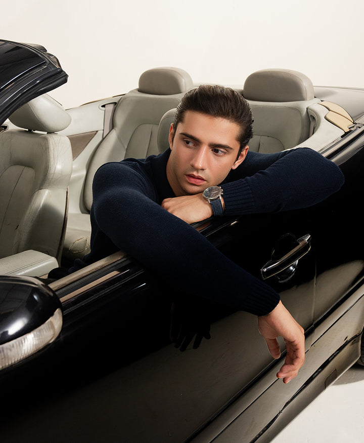 DK Navy Sweater Knit Cardigan POLO