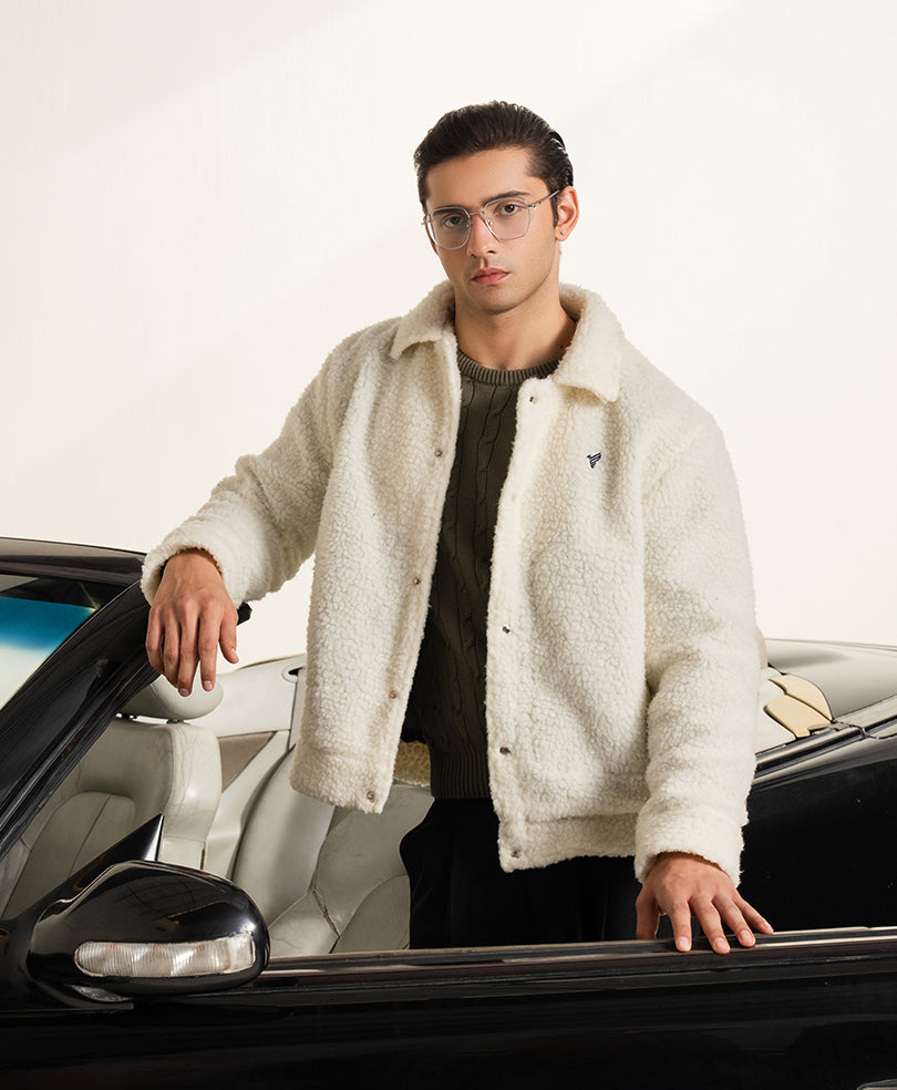 OFF White Retro Sherpa Jacket