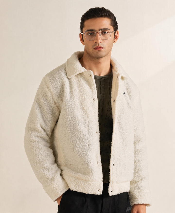 OFF White Retro Sherpa Jacket