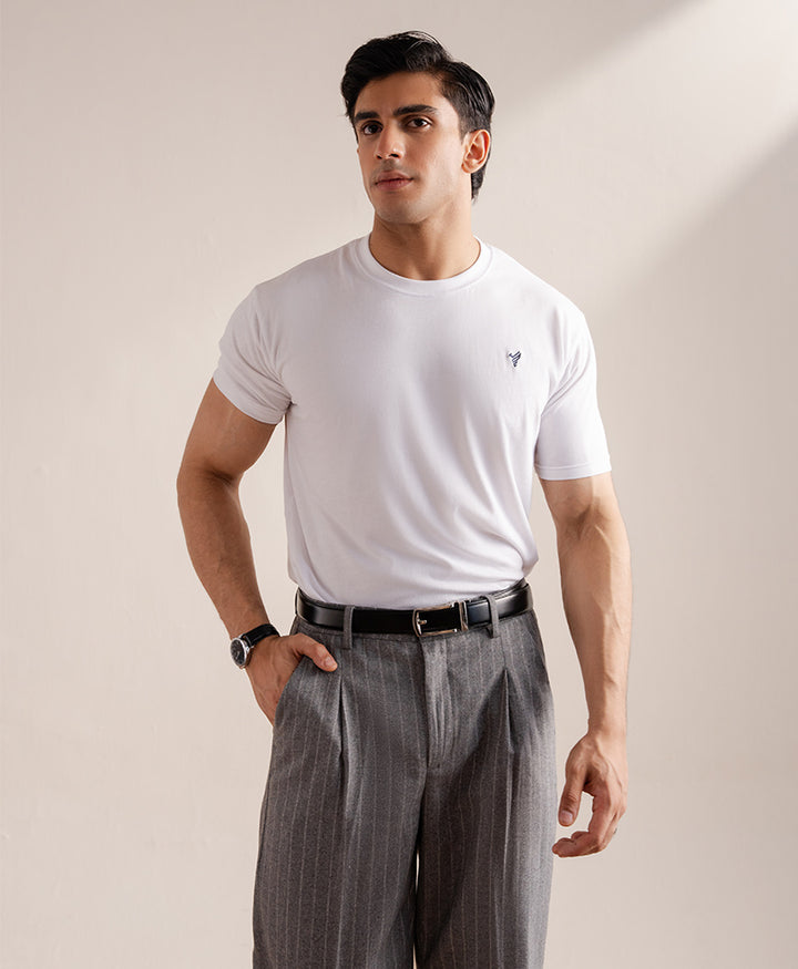 Grey Pinstripe Tailored Pants