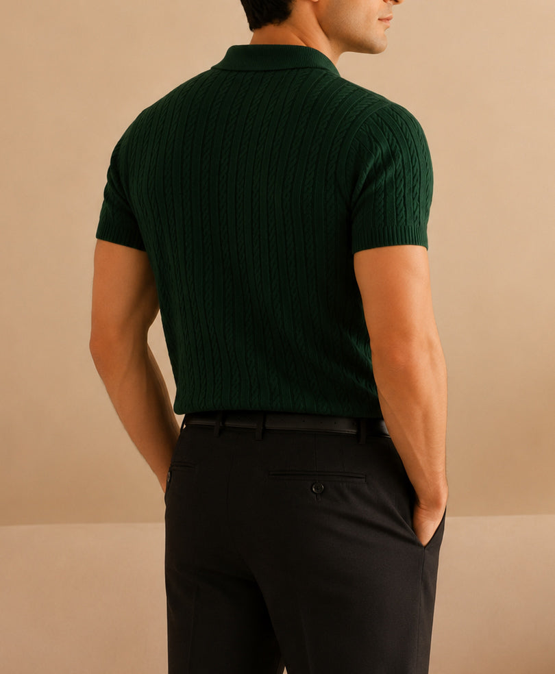 Emerald Green Cable Knit POLO