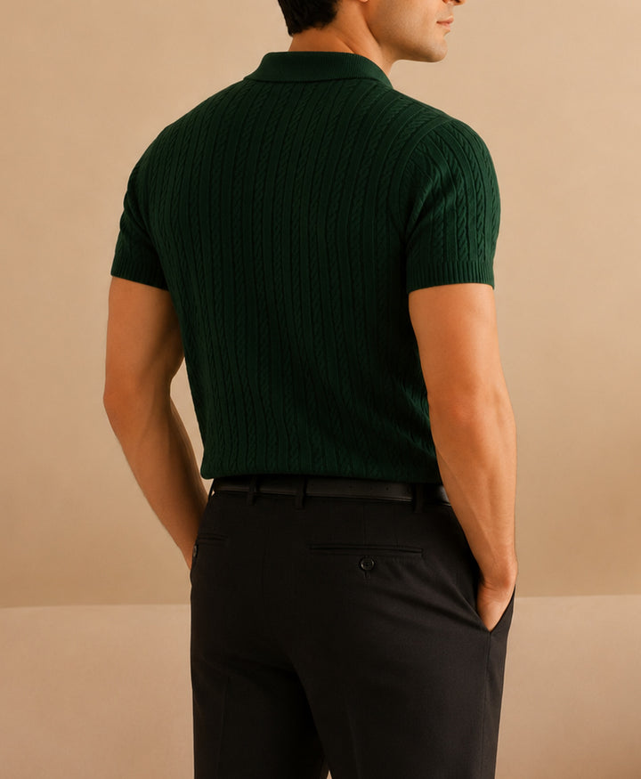 Emerald Green Cable Knit POLO