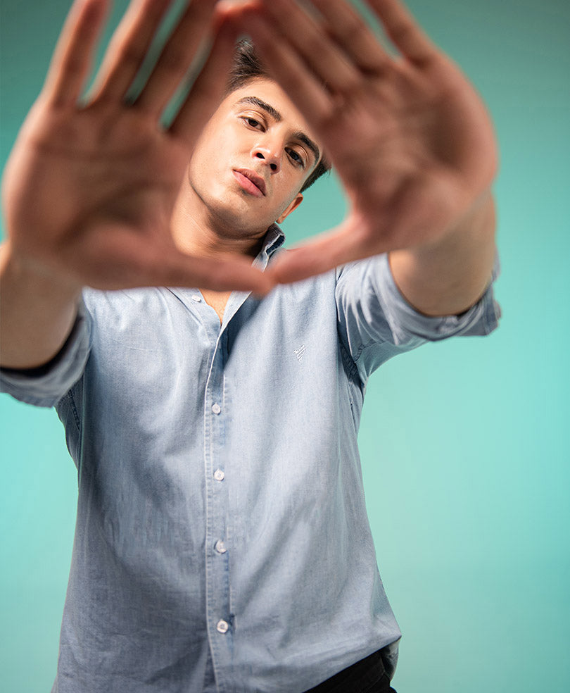 LT Blue Classic Denim Shirt (Regular Fit)