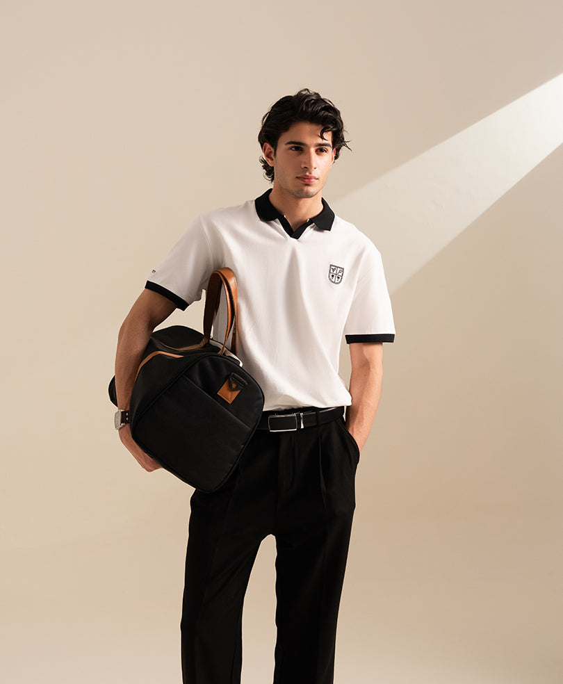 White Contrast Resort POLO
