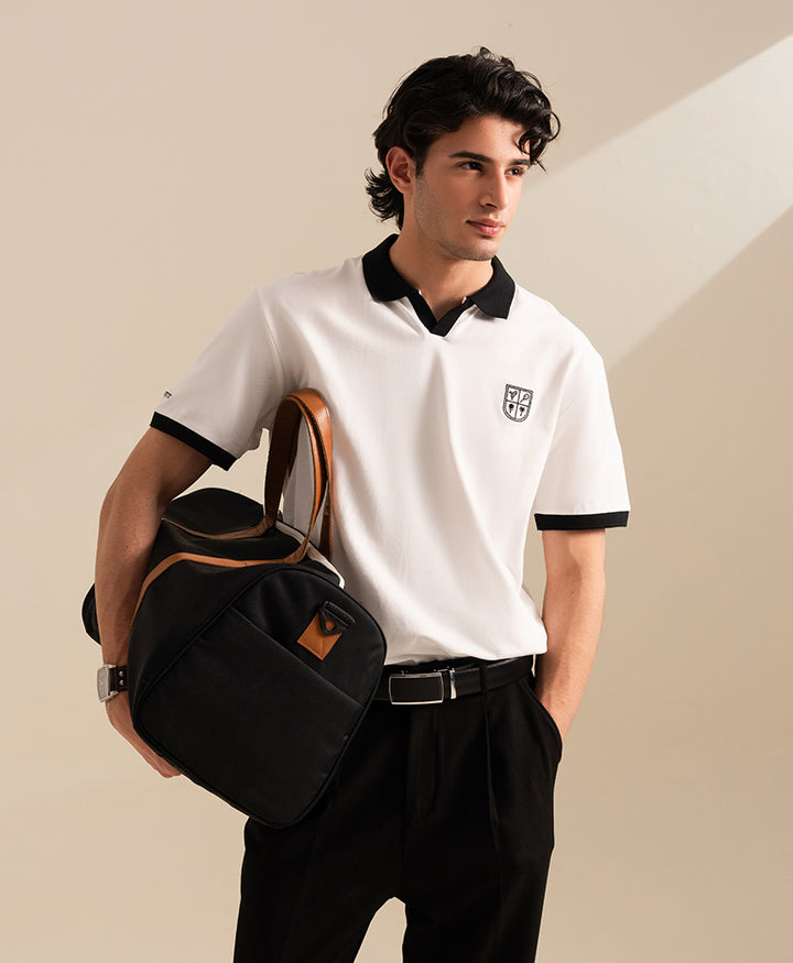 White Contrast Resort POLO