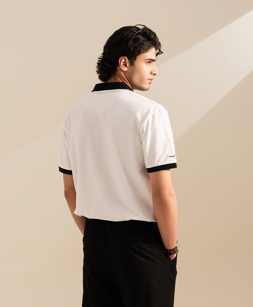 White Contrast Resort POLO