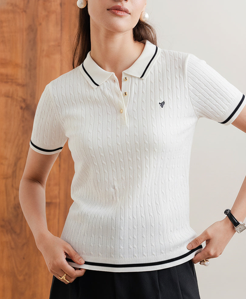 Classic Cable Knit POLO (Women)