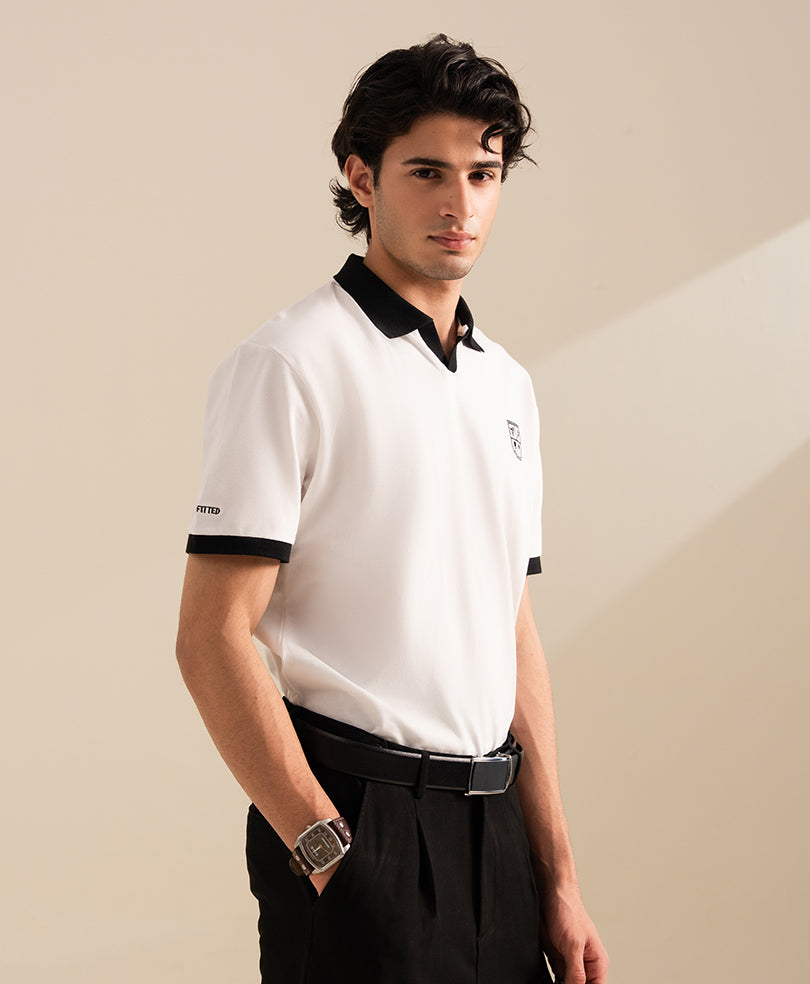 White Contrast Resort POLO