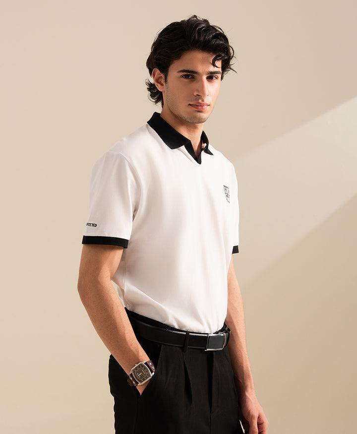 White Contrast Resort POLO