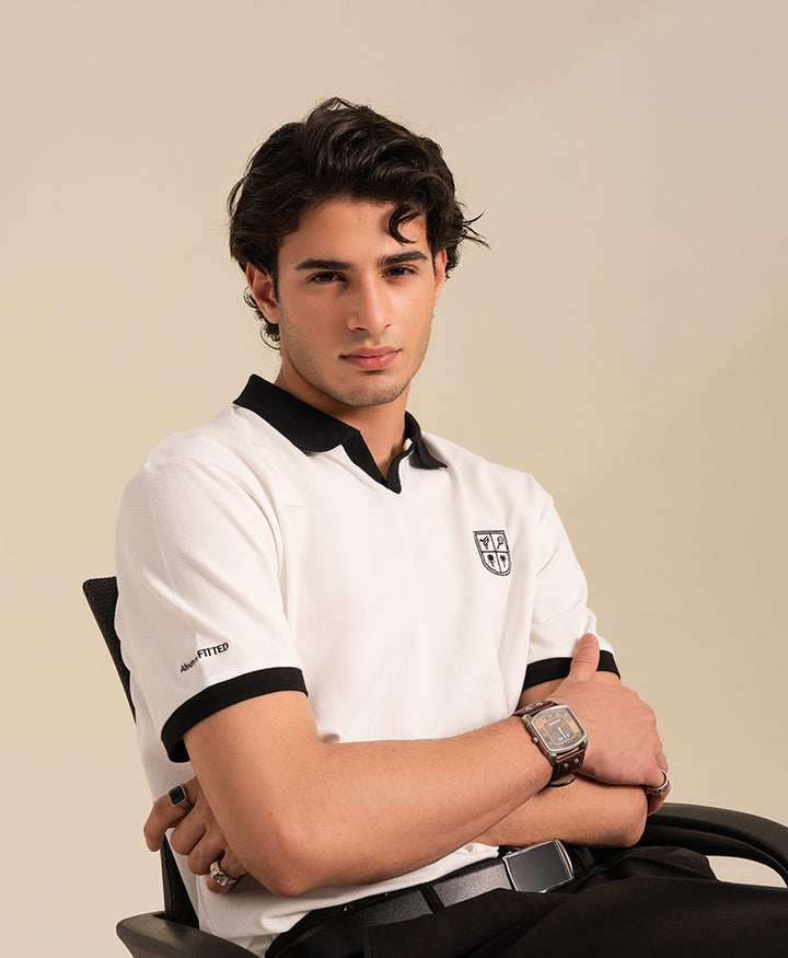White Contrast Resort POLO