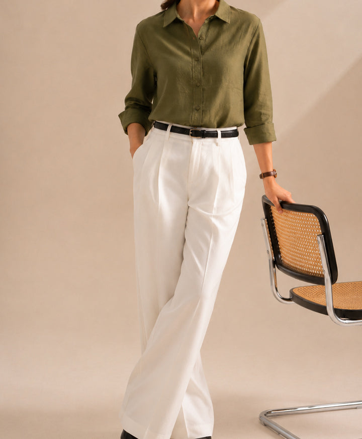 Olive Leisure Button Down Shirt (Women)