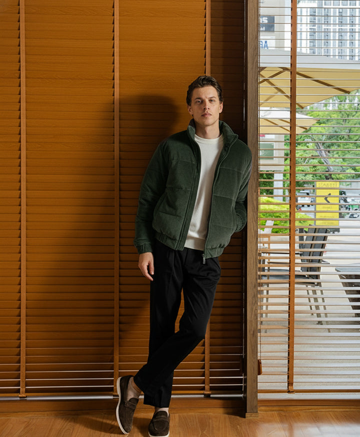 DK Olive Corduroy Puffer Jacket