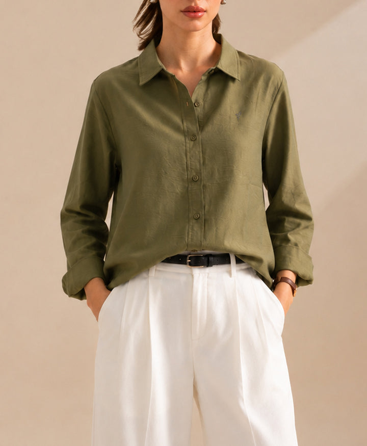 Olive Leisure Button Down Shirt (Women)