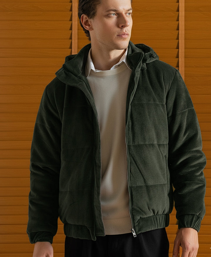 DK Olive Corduroy Puffer Jacket