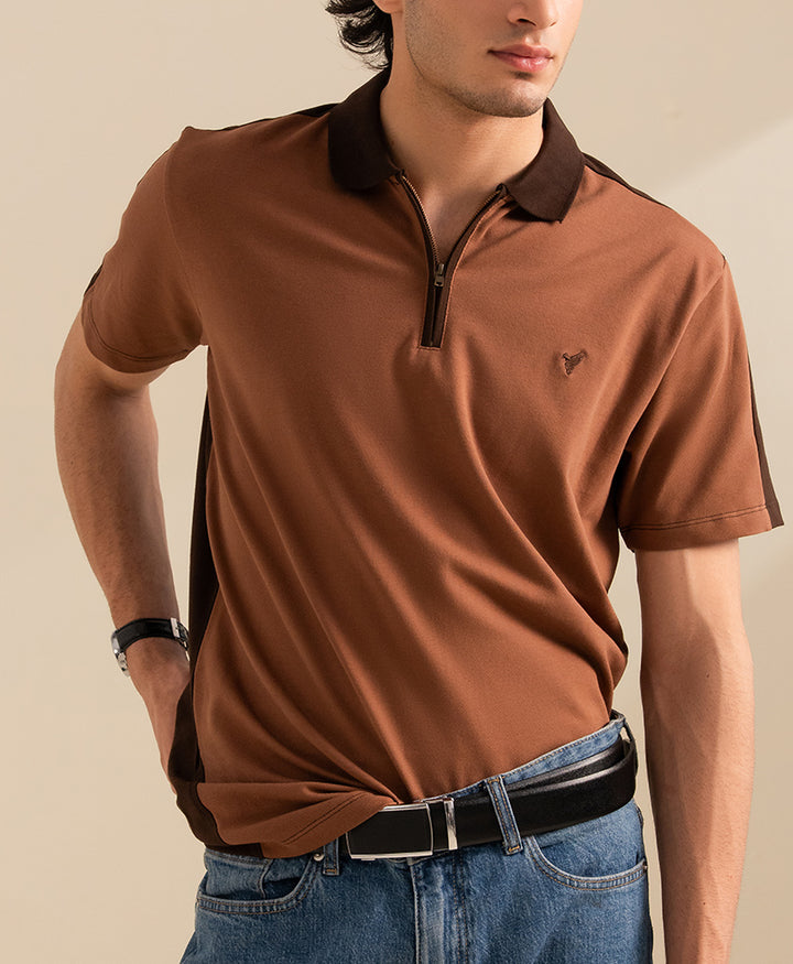 Mocha Brown Contrast POLO