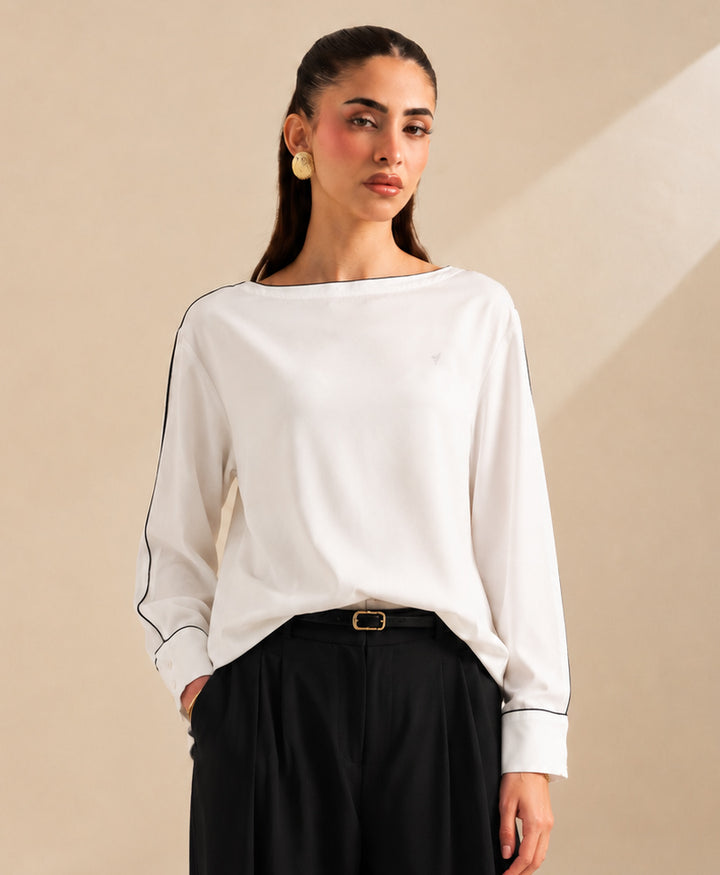 Riviera Contrast Boatneck Shirt (Women)