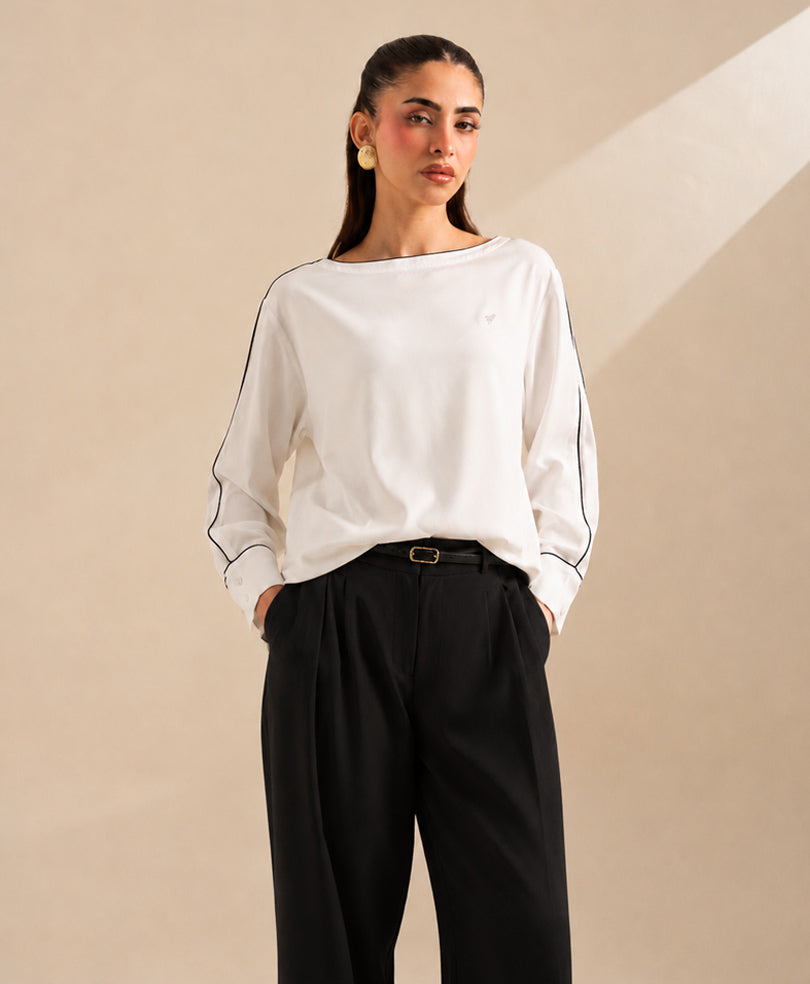 Riviera Contrast Boatneck Shirt (Women)