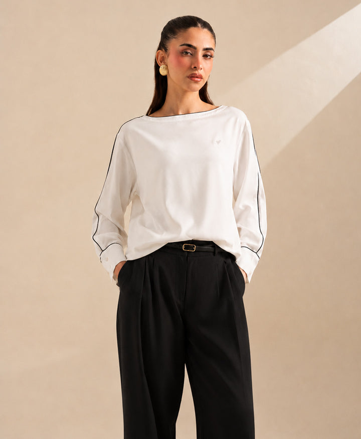Riviera Contrast Boatneck Shirt (Women)