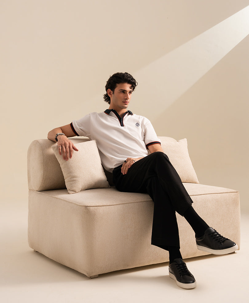 White Sports Tipped POLO