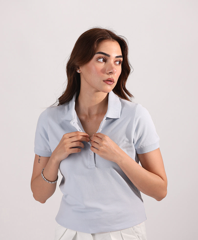 Sky Classic Buttoned POLO (Women)